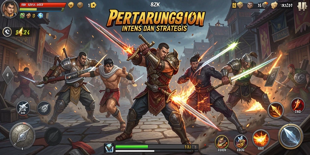 Tampilan gameplay menarik dari 8ZK dengan pertarungan intens.