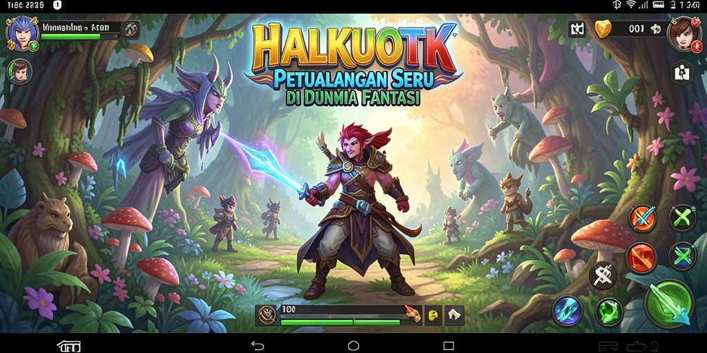Screenshot gameplay HALKUOTK menampilkan aksi mendebarkan di dunia fantasi.