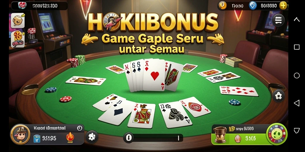 Tampilan gameplay seru HOKIBONUS saat bermain Gaple dengan teman.