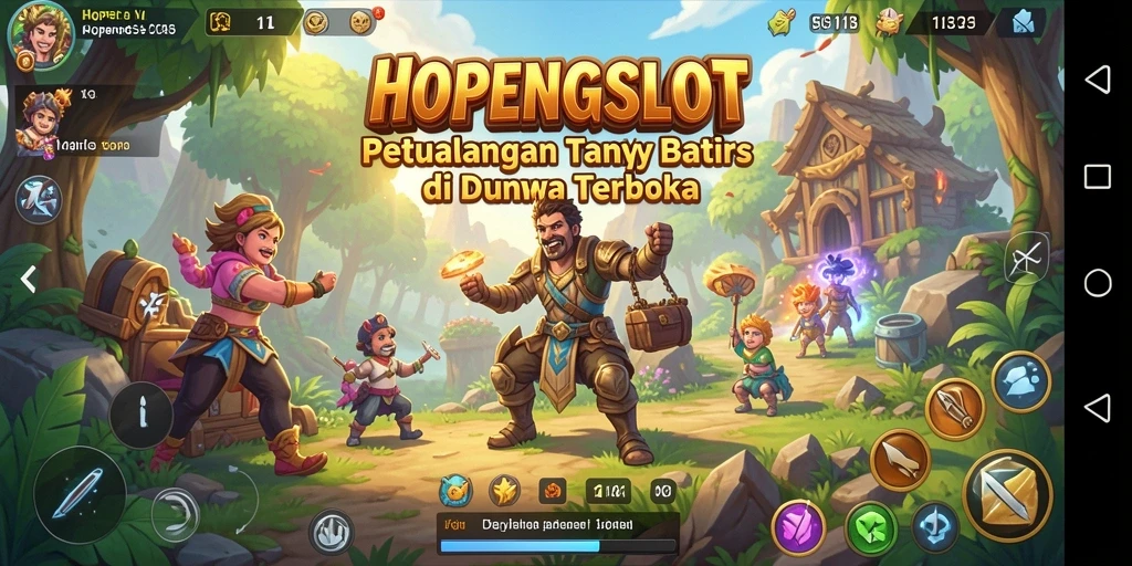 Screenshot gameplay HOPENGSLOT yang menampilkan petualangan seru di dunia terbuka.