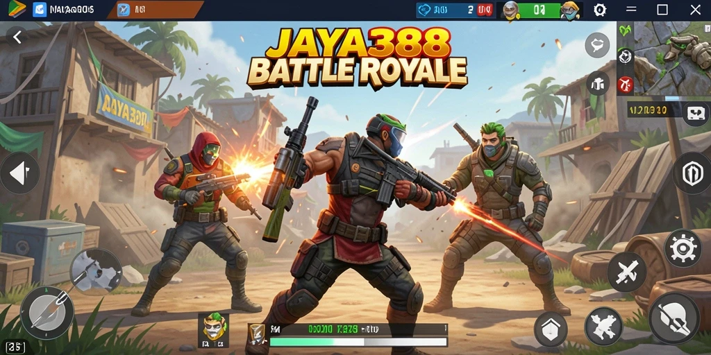 Screenshot JAYA388 menampilkan aksi seru dalam pertempuran Battle Royale.