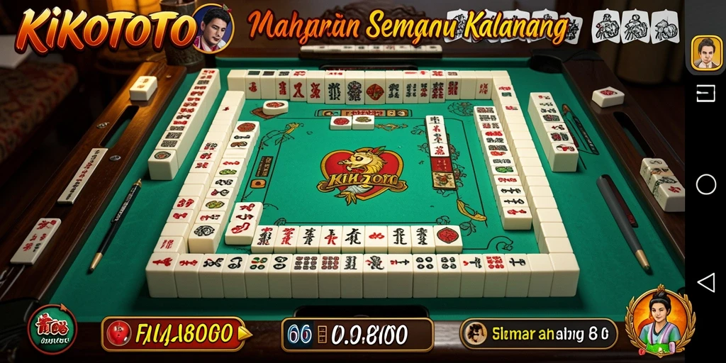Tampilan gameplay KIKOTOTO yang menampilkan serunya bermain Mahjong.