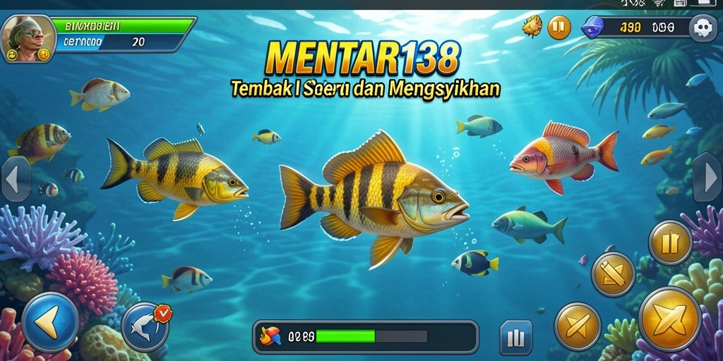Screenshot gameplay MENTARI138 menampilkan aksi menembak ikan yang seru.