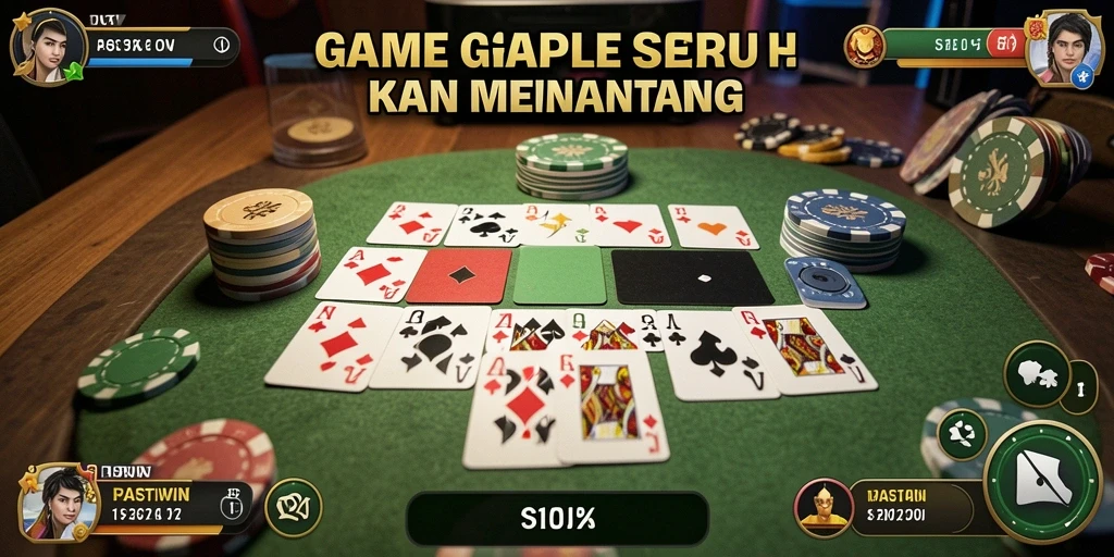 Tampilan gameplay PASTIWIN yang seru dalam permainan Gaple.