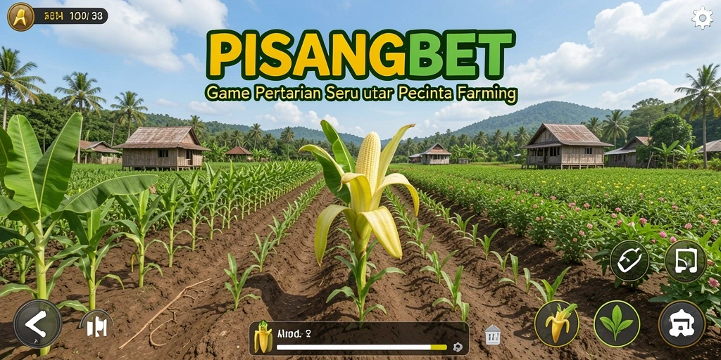 Tangkapan layar gameplay PISANGBET menampilkan pemandangan ladang yang indah.