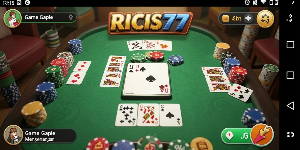 Tampilan gameplay Gaple yang seru di RICIS77.