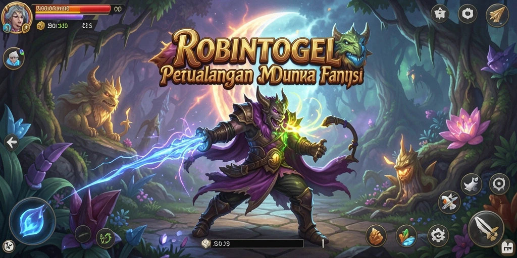 Tangkapan layar utama ROBINTOGEL menampilkan aksi petualangan yang seru.