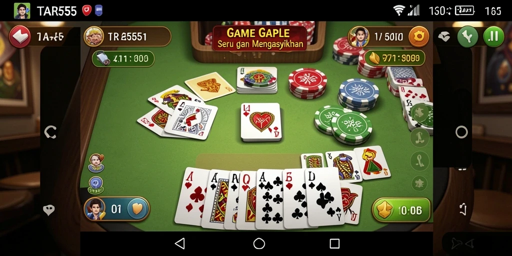 Tampilan gameplay TAR555 yang penuh warna dan interaktif.